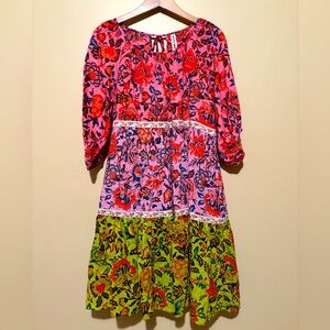 Anthropologie Floral Tiered Dress